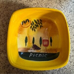 Sakura Yellow Earthenware Plate